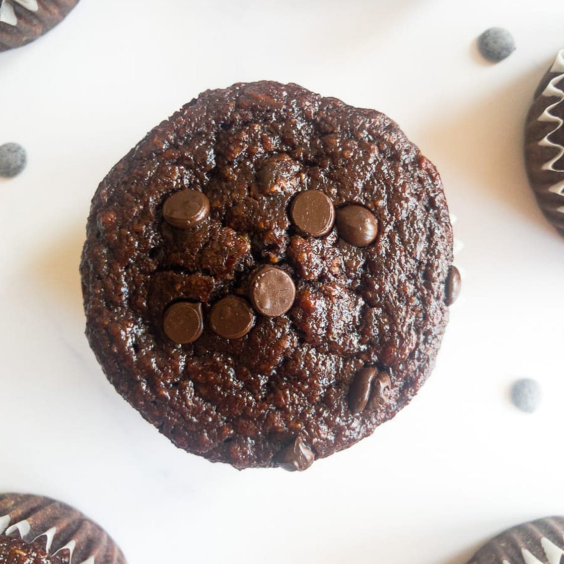 Double Chocolate Banana Oatmeal Muffins