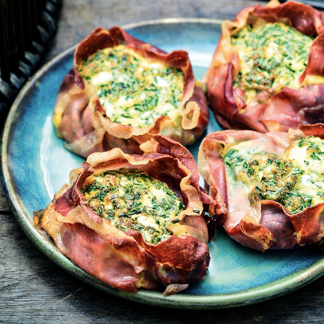 Keto mini-quiche with ham