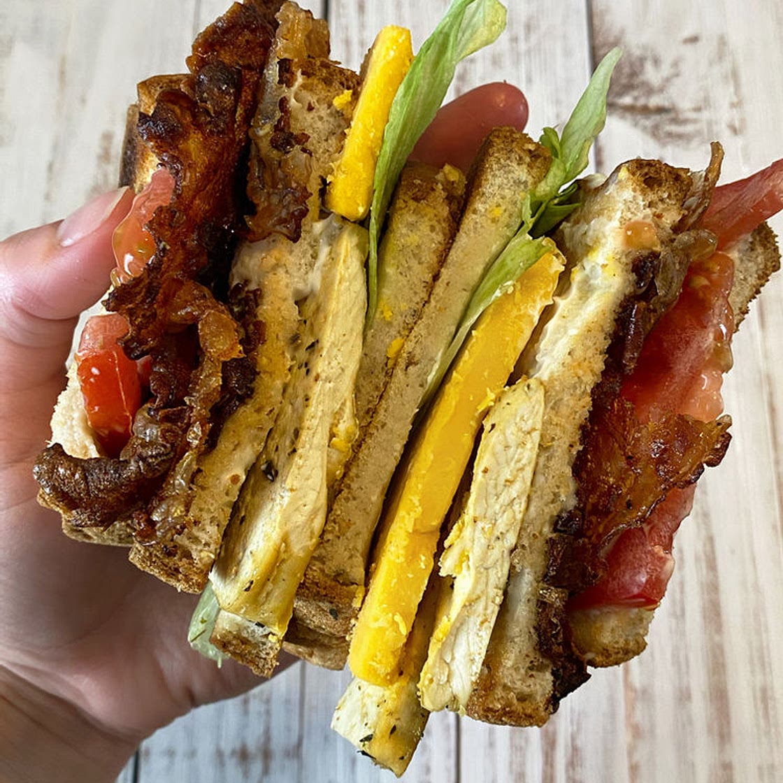Vegan Chicken Bacon Clubhouse