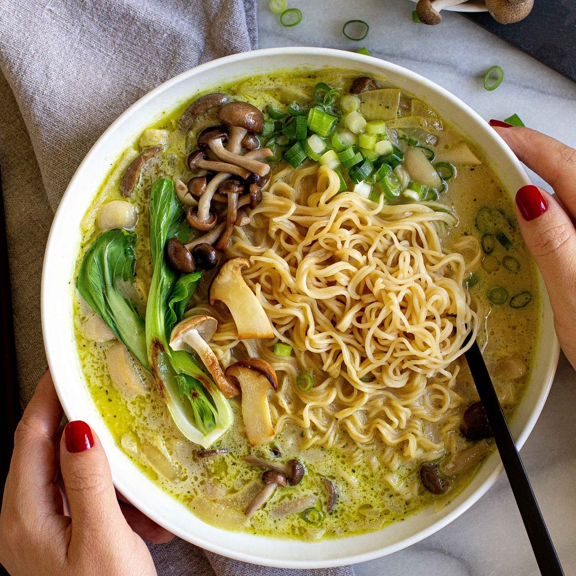 Mushroom Miso Ramen Noodle Soup
