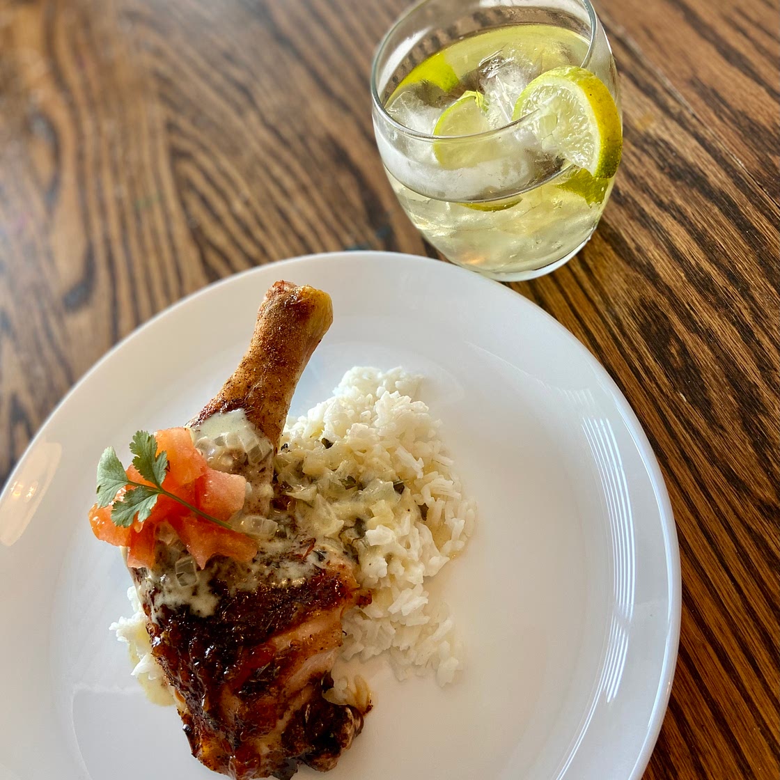 Spicy Chipotle Roasted Chicken w/ Chardonnay Cilantro Lime Sauce