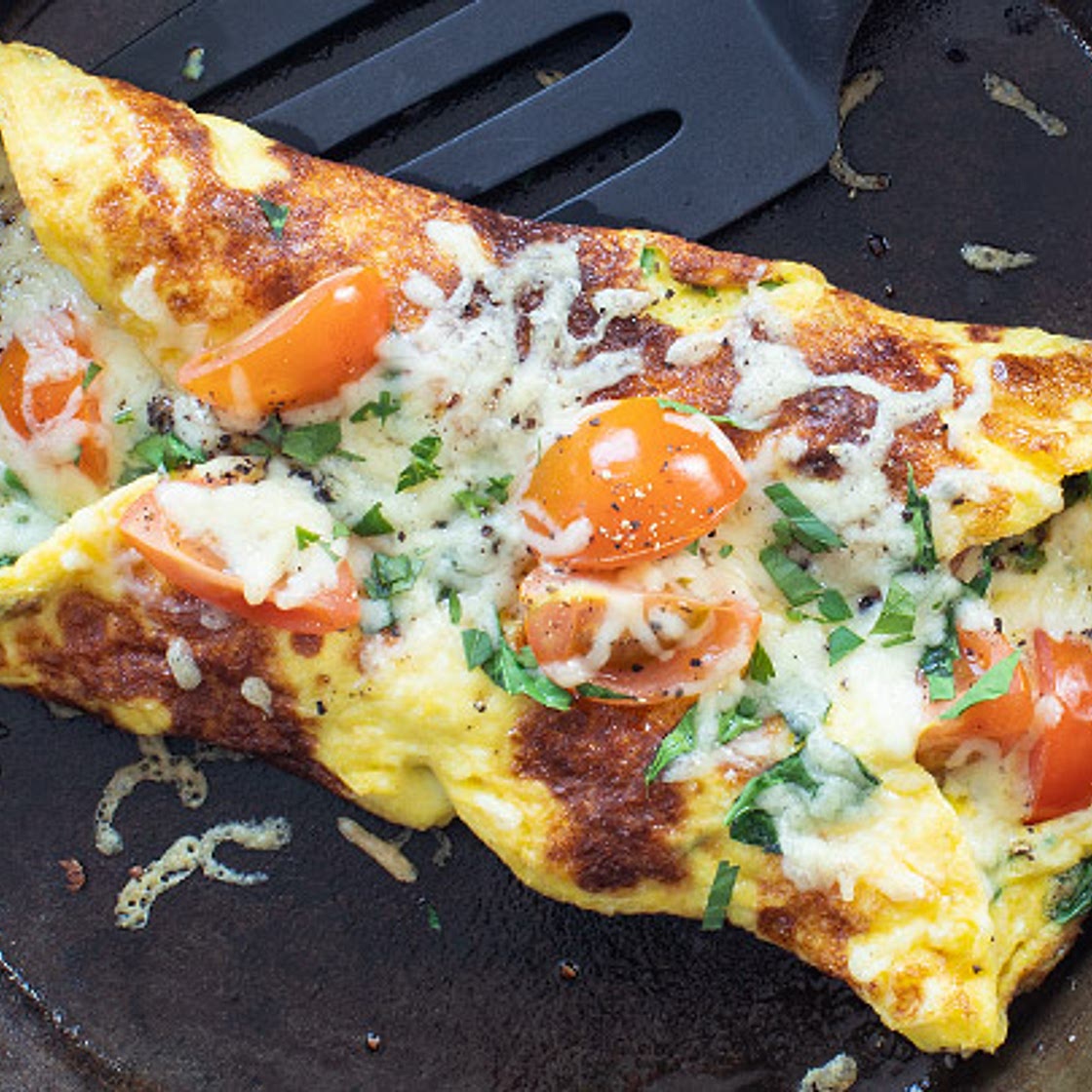 Omeletrol met spinazie