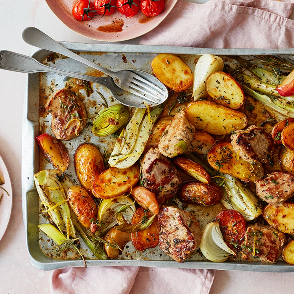 Pork, apple and leek traybake | Asda Good Living