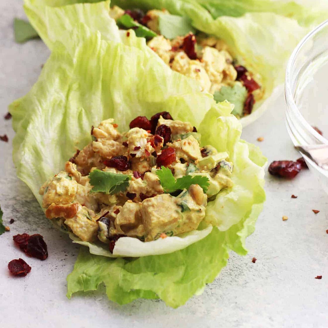 Curried Chicken Salad Lettuce Cups