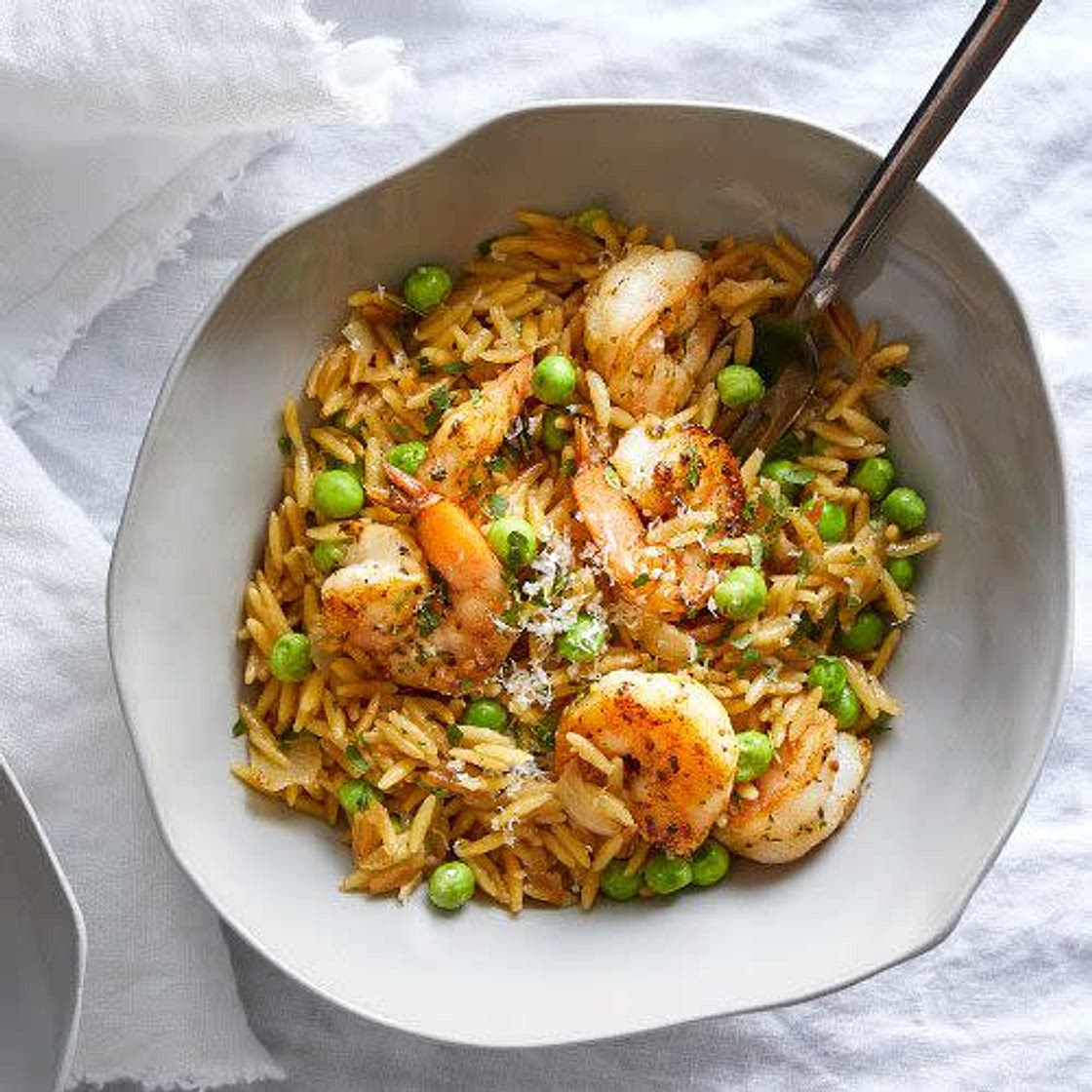 Toasted Orzo Skillet with Shrimp