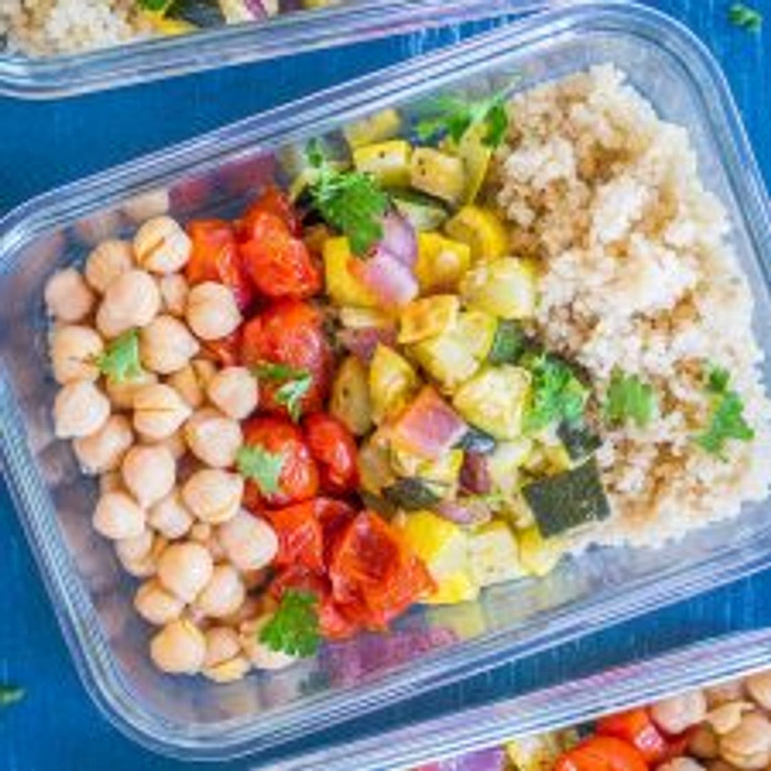 Roasted Summer Vegetable Meal Prep Bowls