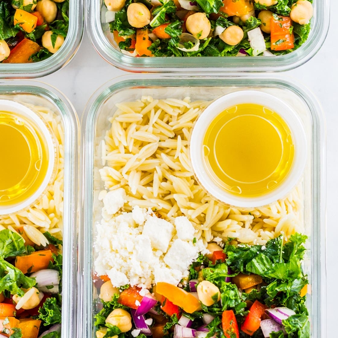 Chickpea Orzo Salad for Meal Prep Lunches