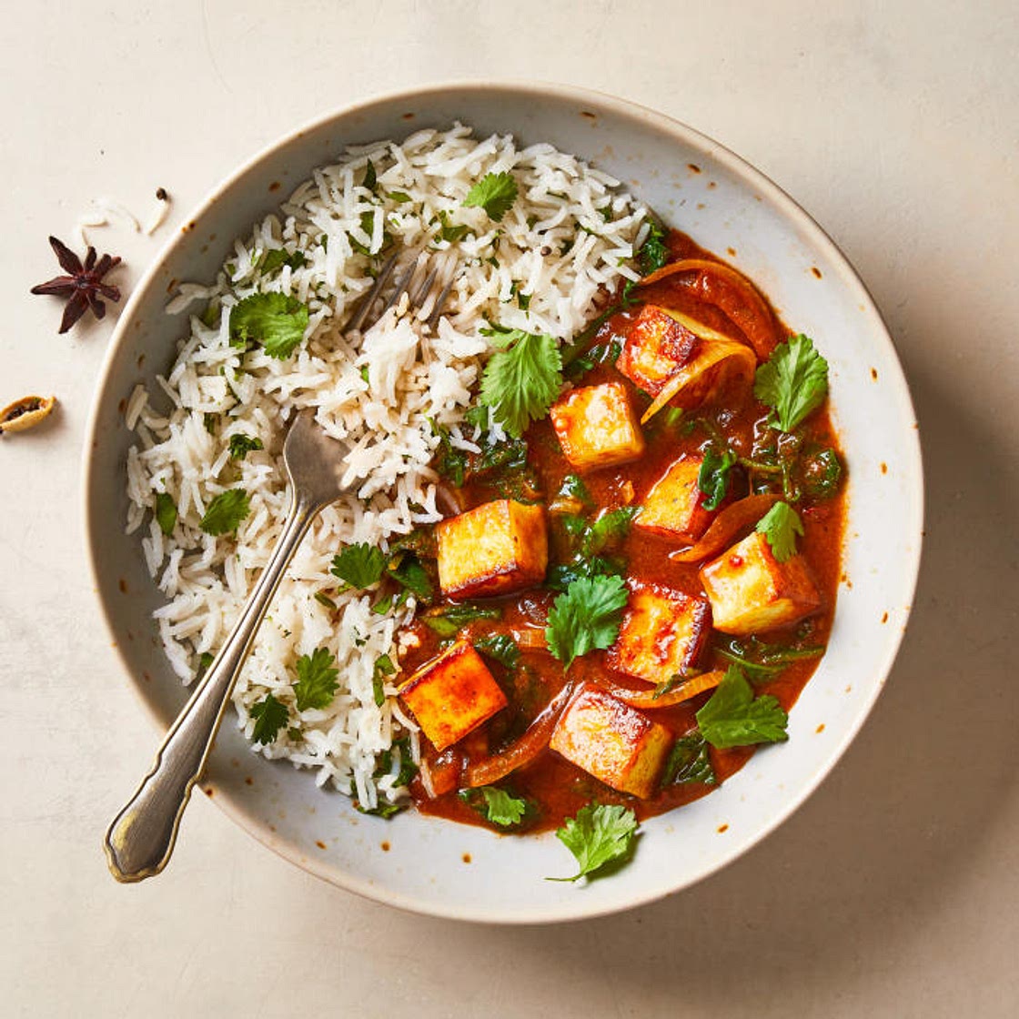 G - Fragrant Paneer Saag Masala & Pilau Rice