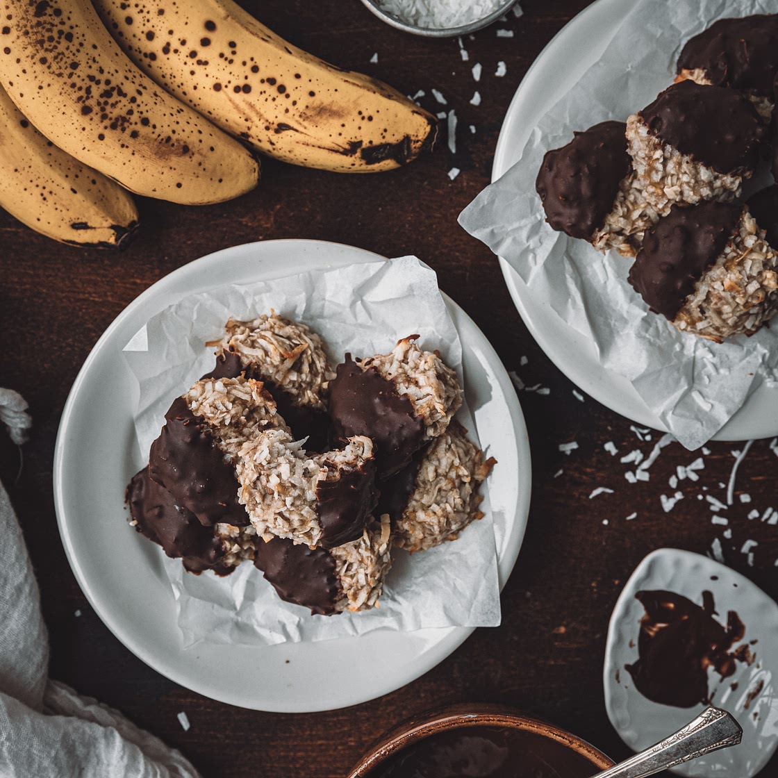 3-Ingredient Chocolate Covered Banana Cookies