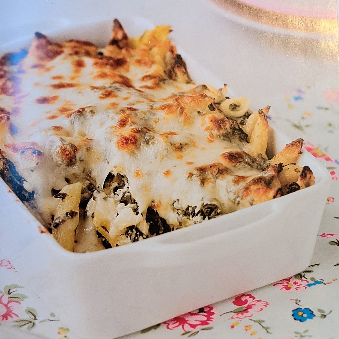 Baked Penne with Spinach & Cheese
