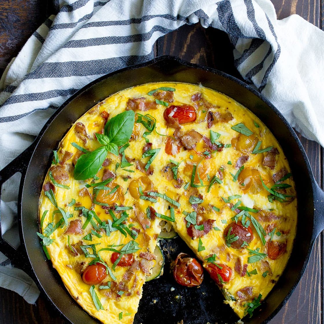 Crustless Zucchini Tomato Pie