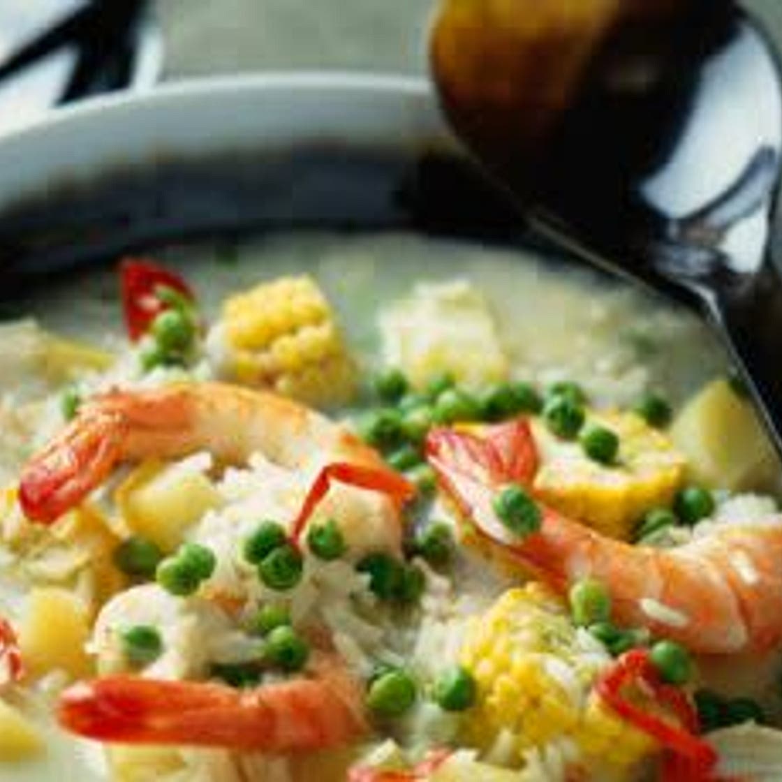 Soupe de gambas au mais