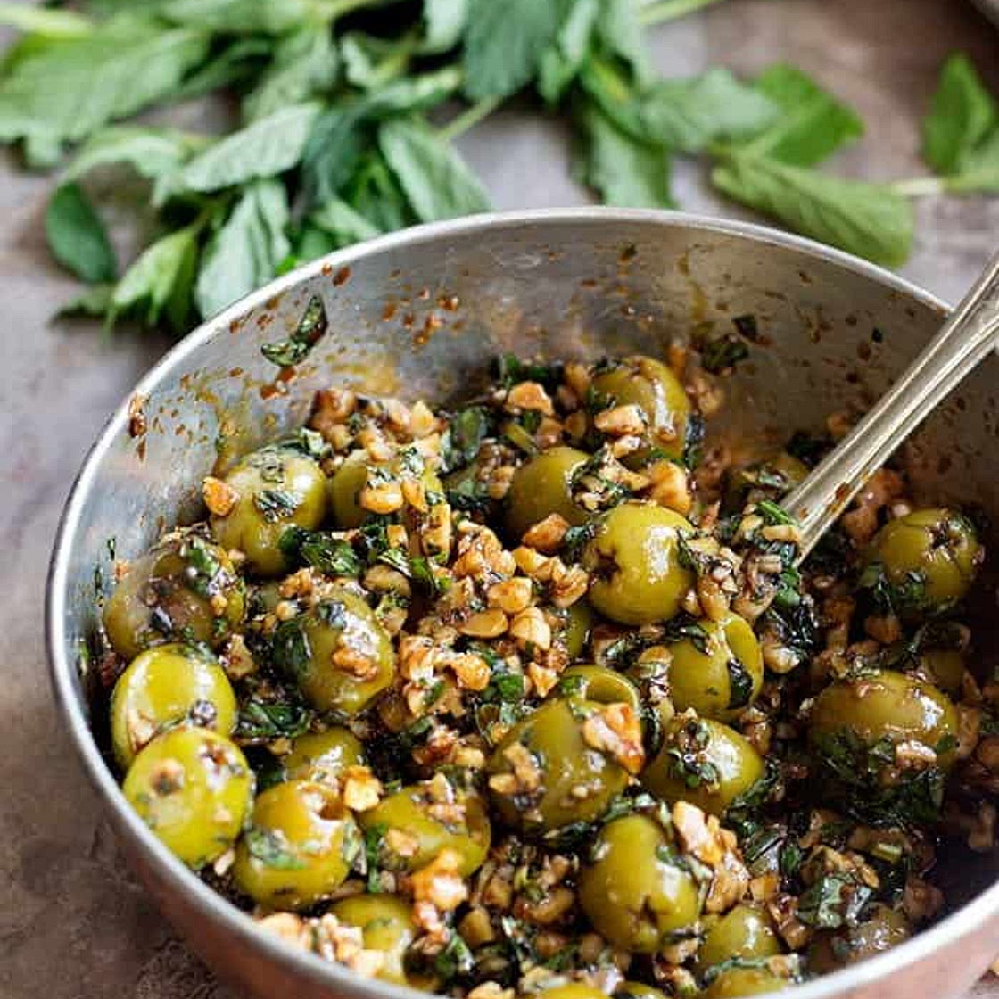 Marinated Olives with Walnuts