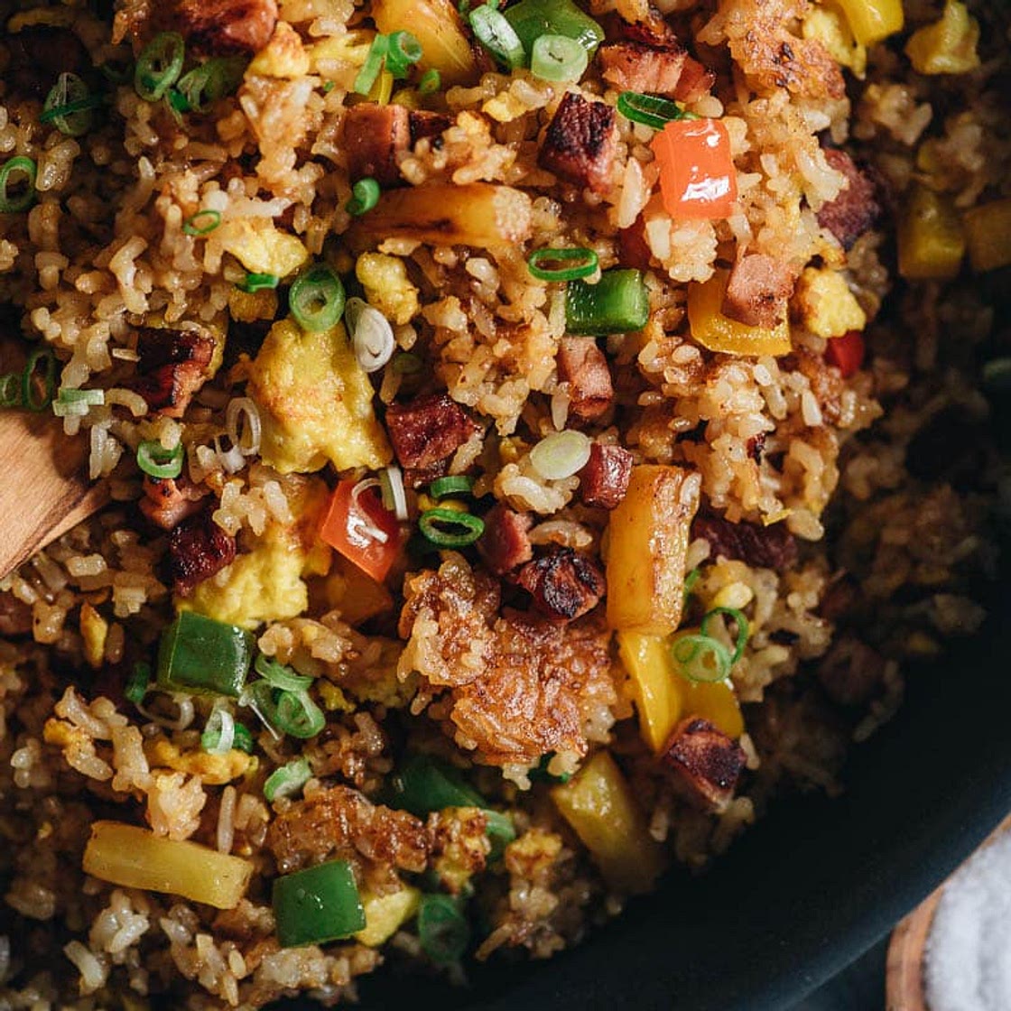 Leftover Ham Fried Rice with Pineapple