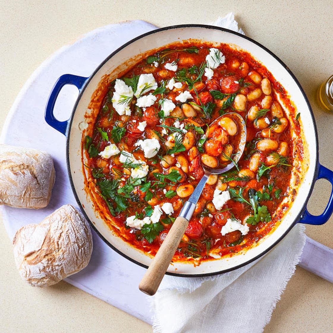 G - Greek Bean Stew With Feta & Kale