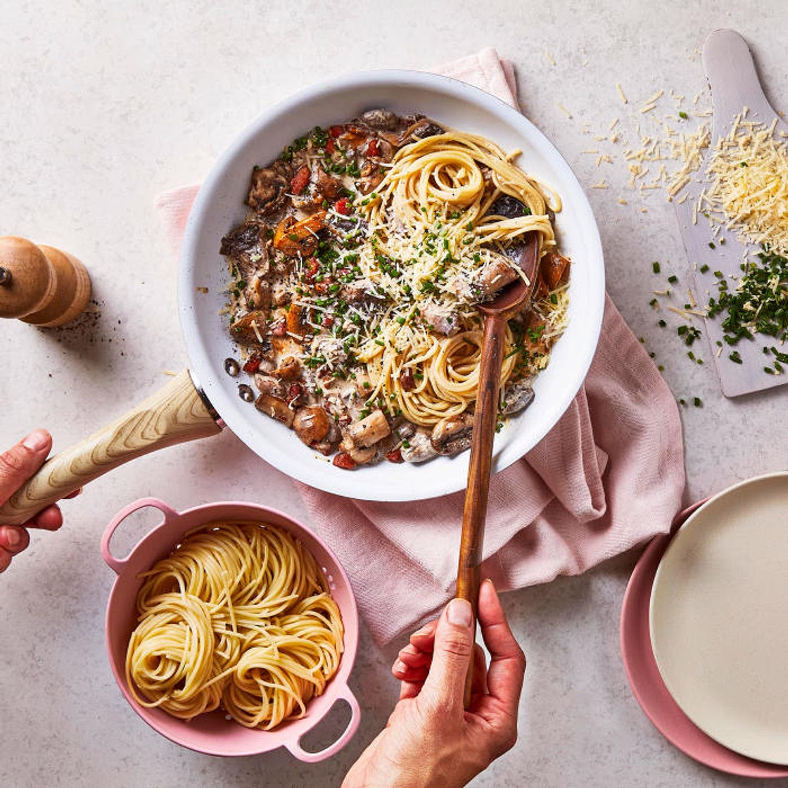 G - 10-Min Pancetta & Mushroom Alfredo