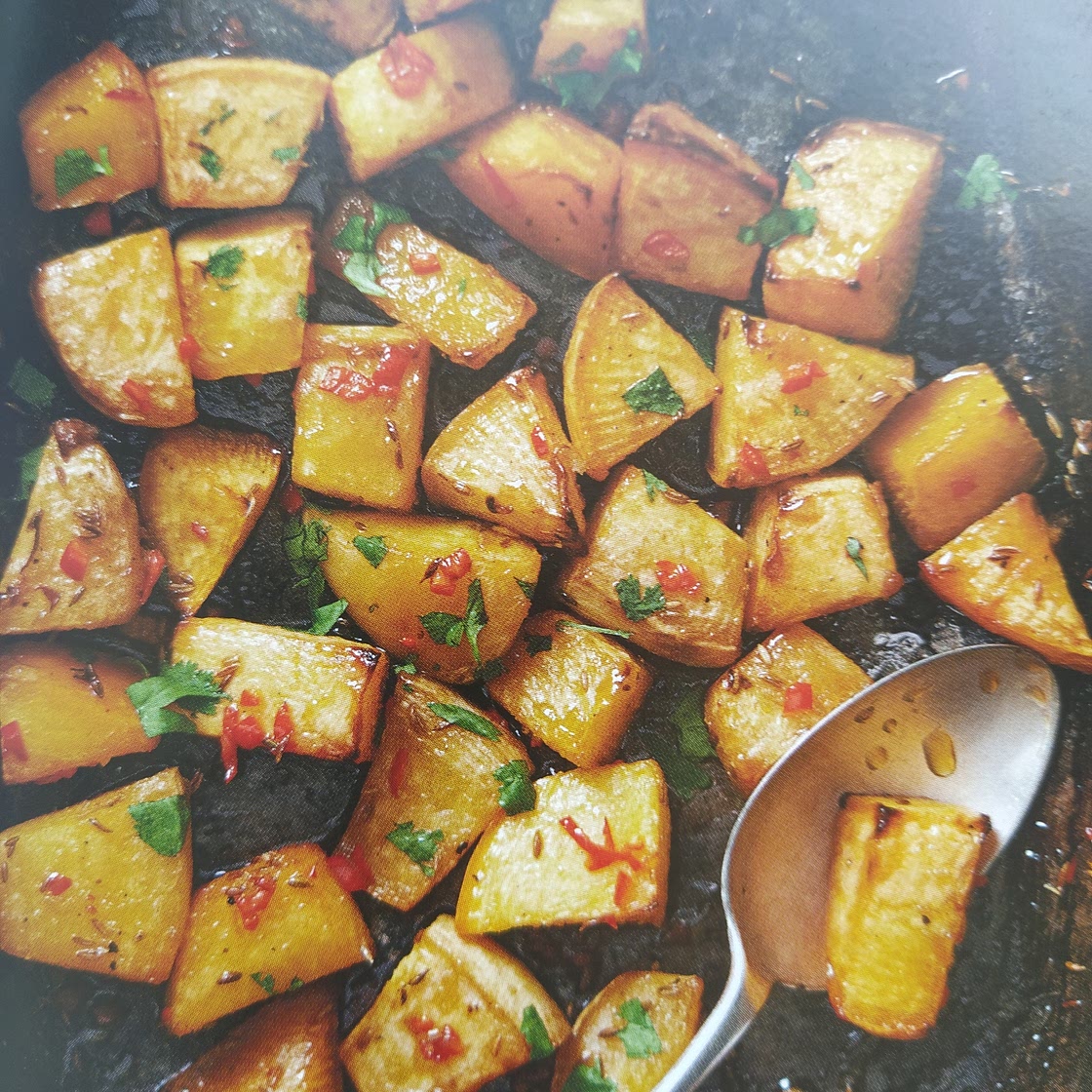 Honey-roasted swede with chilli