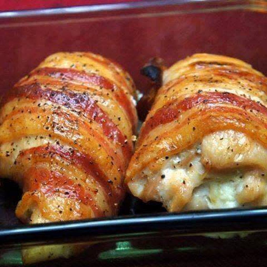 BACON WRAPPED CREAM CHEESE STUFFED CHICKEN BREAST RECIPE