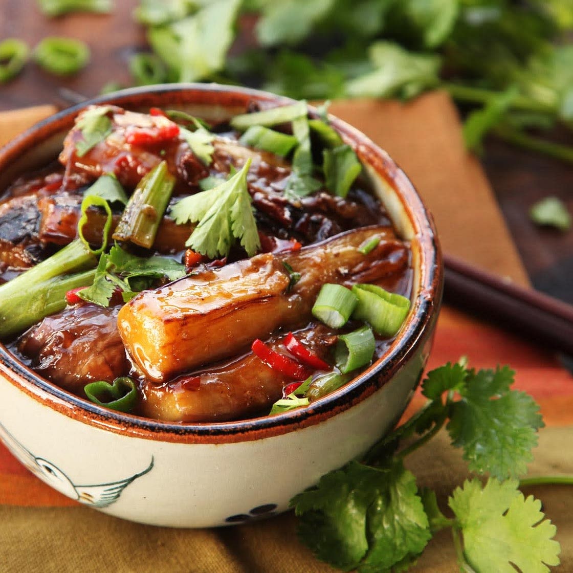 Eggplant Sichuan-Style Braised With Pickled Chilies and Garlic (Yu Xiang Qie Zi)