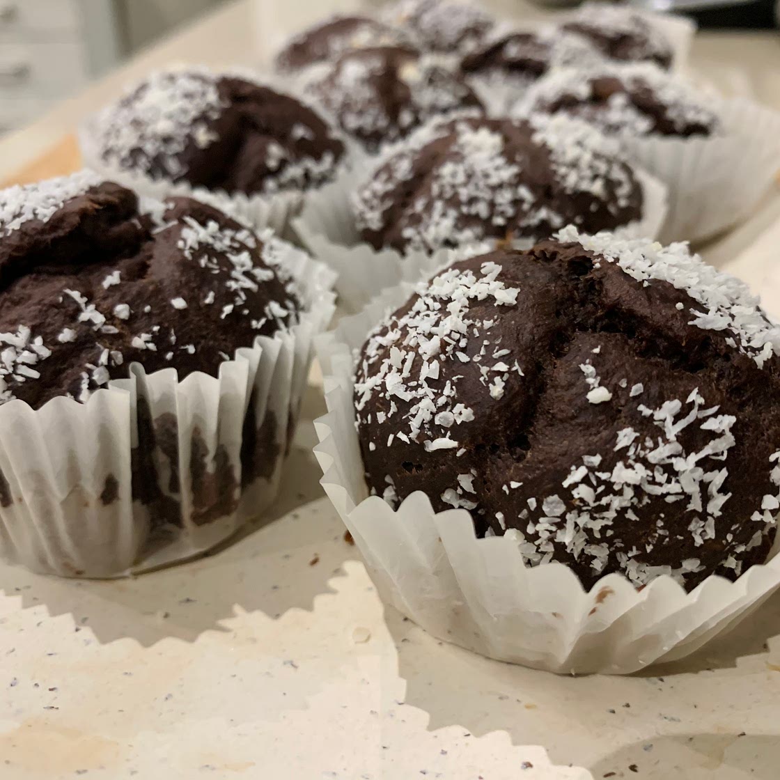 Banana chocolate muffins (no sugar added)