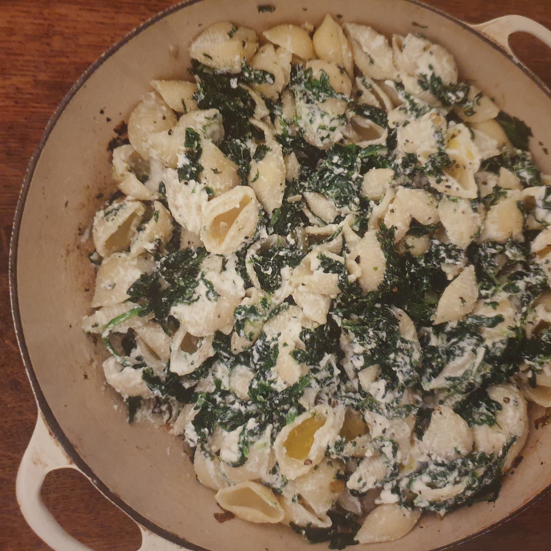 Conchiglie with Spinach