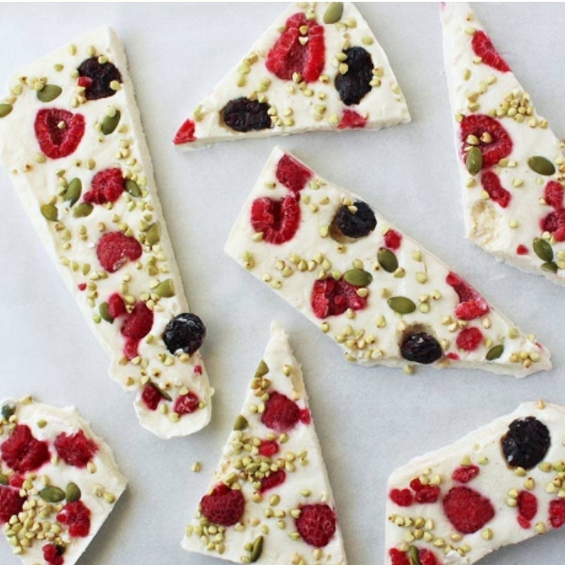 Tahini, Yogurt & Raspberry Bark
