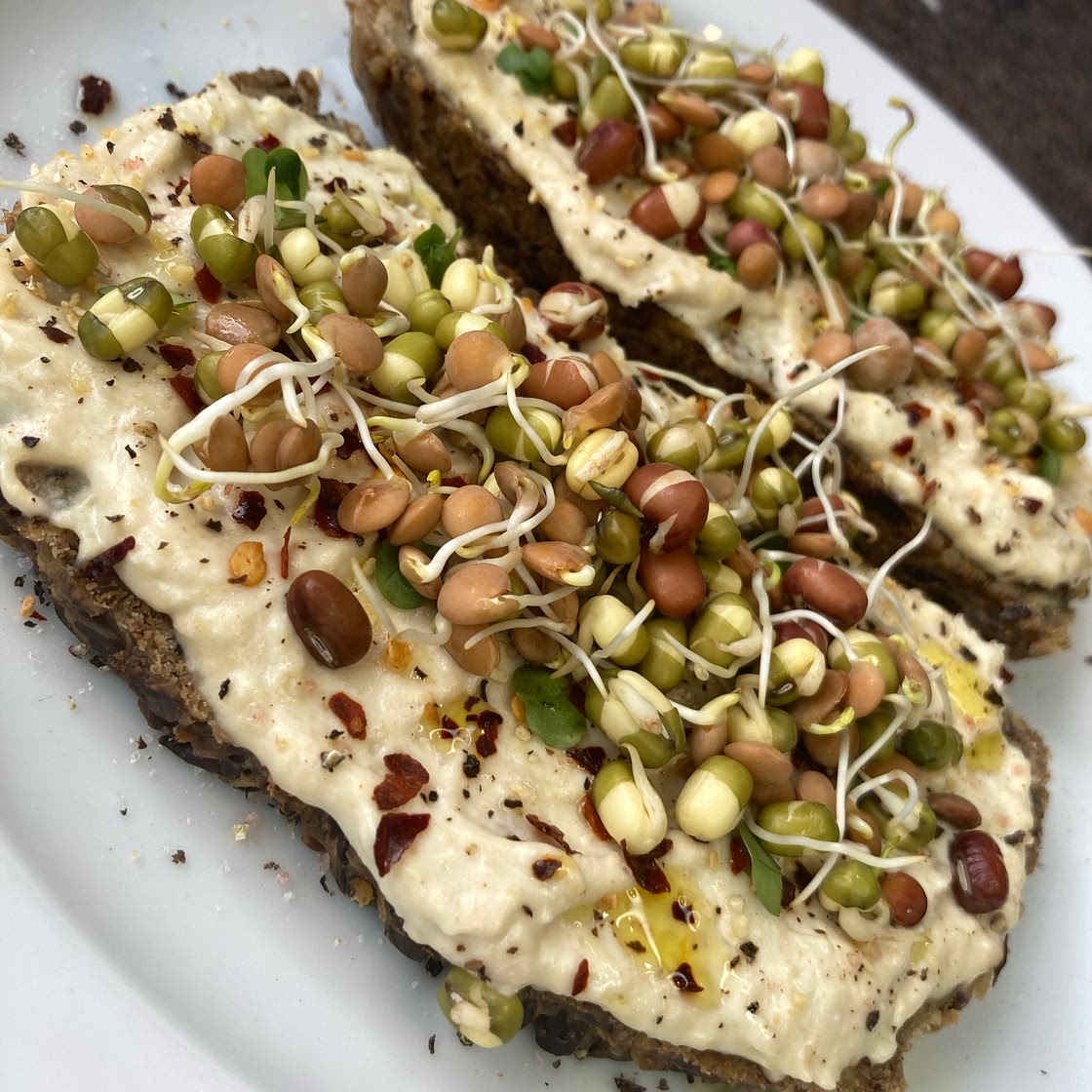 Houmous & Sprouted Lentil Toast 