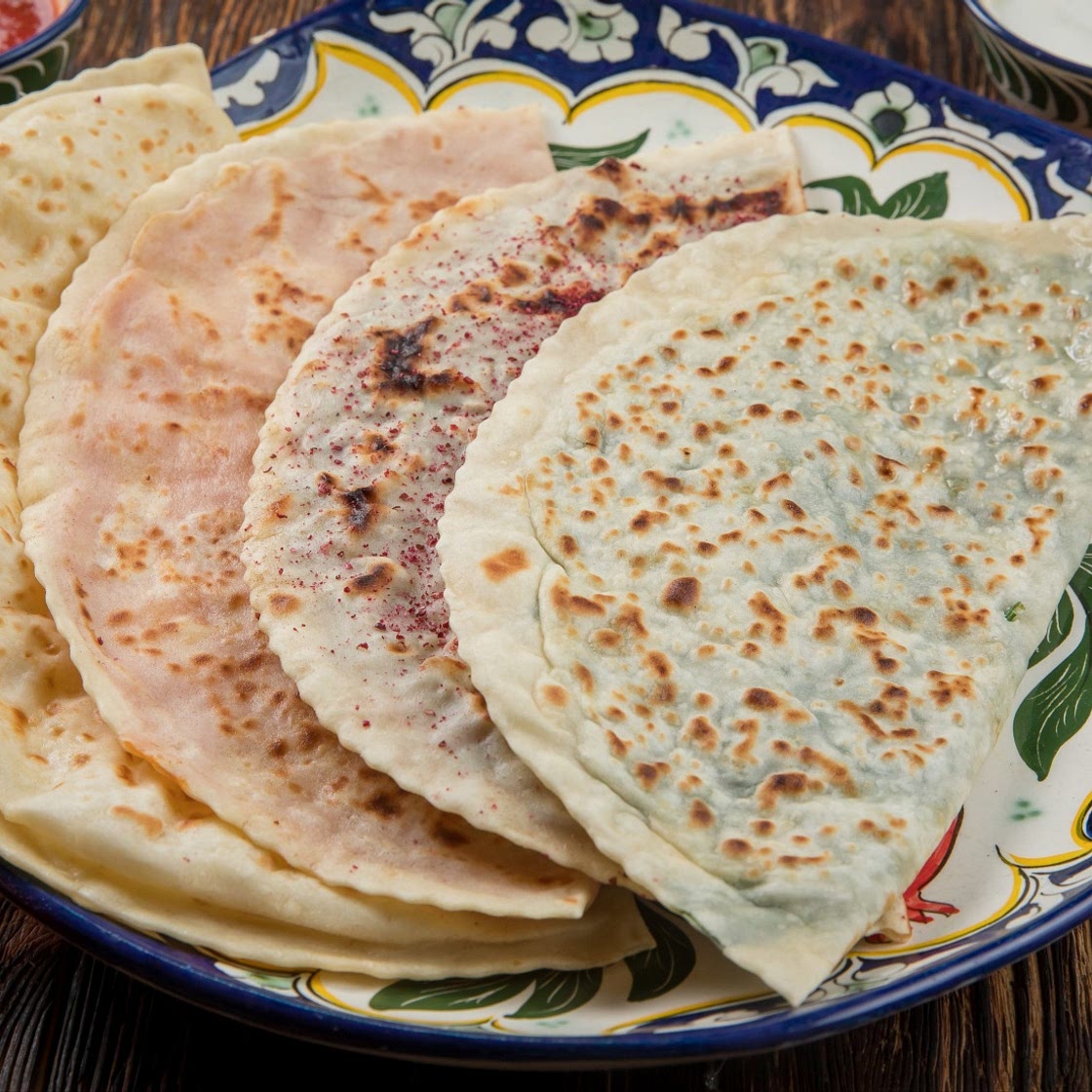 Kutab with cottage cheese and herbs