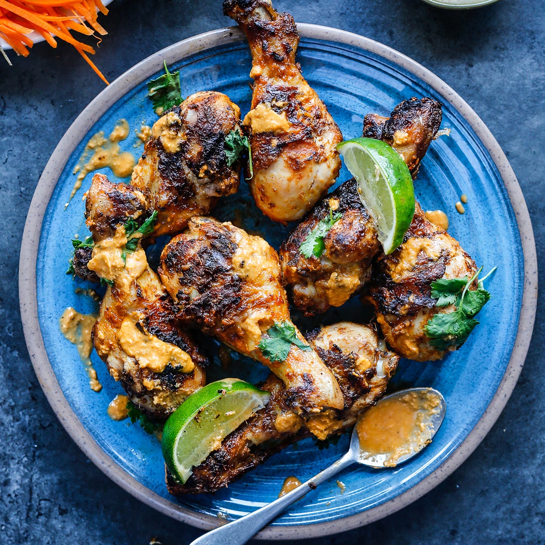 Grilled Thai Curry Chicken Drumsticks - Whole30 | PrimalGourmet