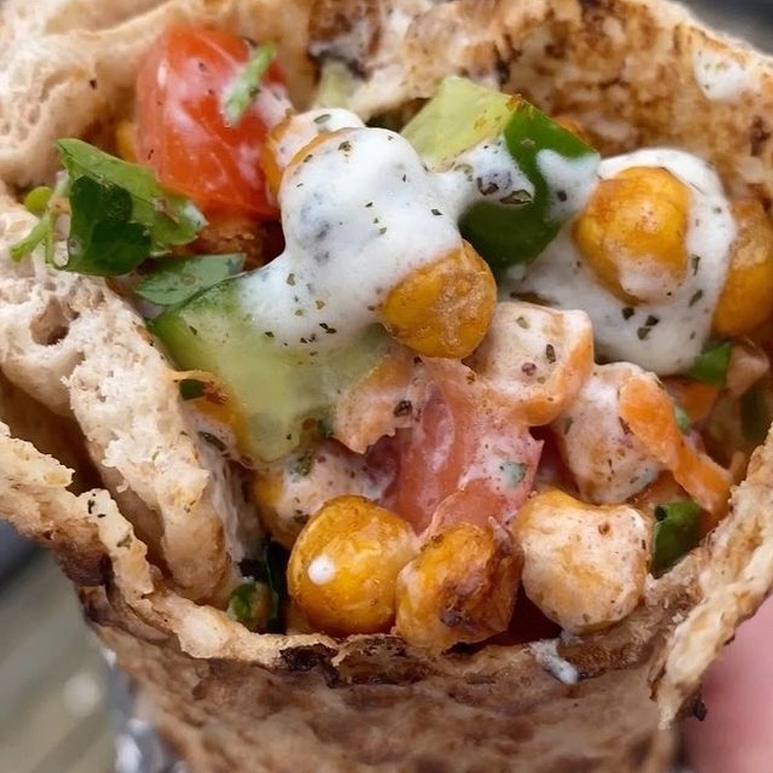 roast chickpea pitta 😬😍