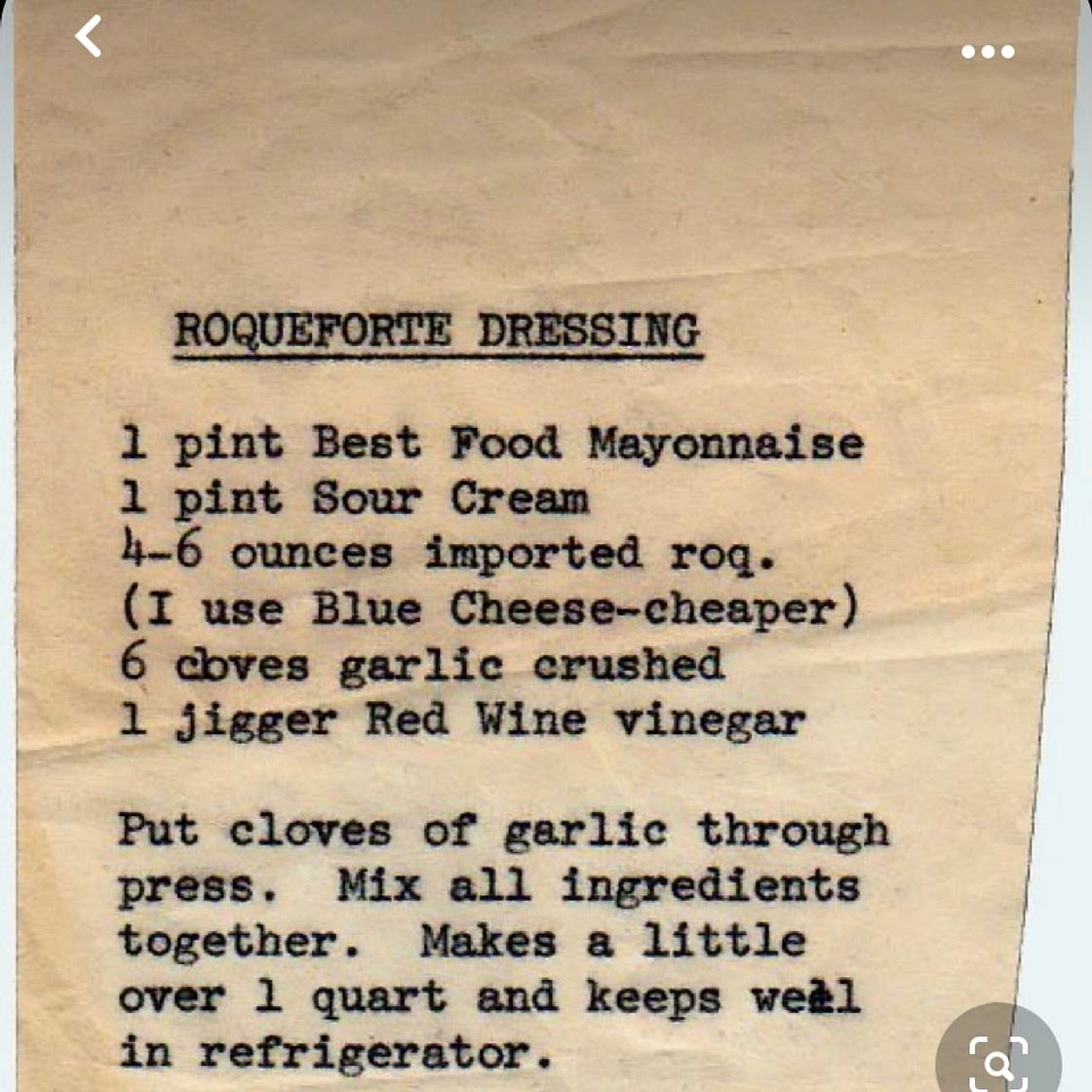 ROQUEFORT DRESSING