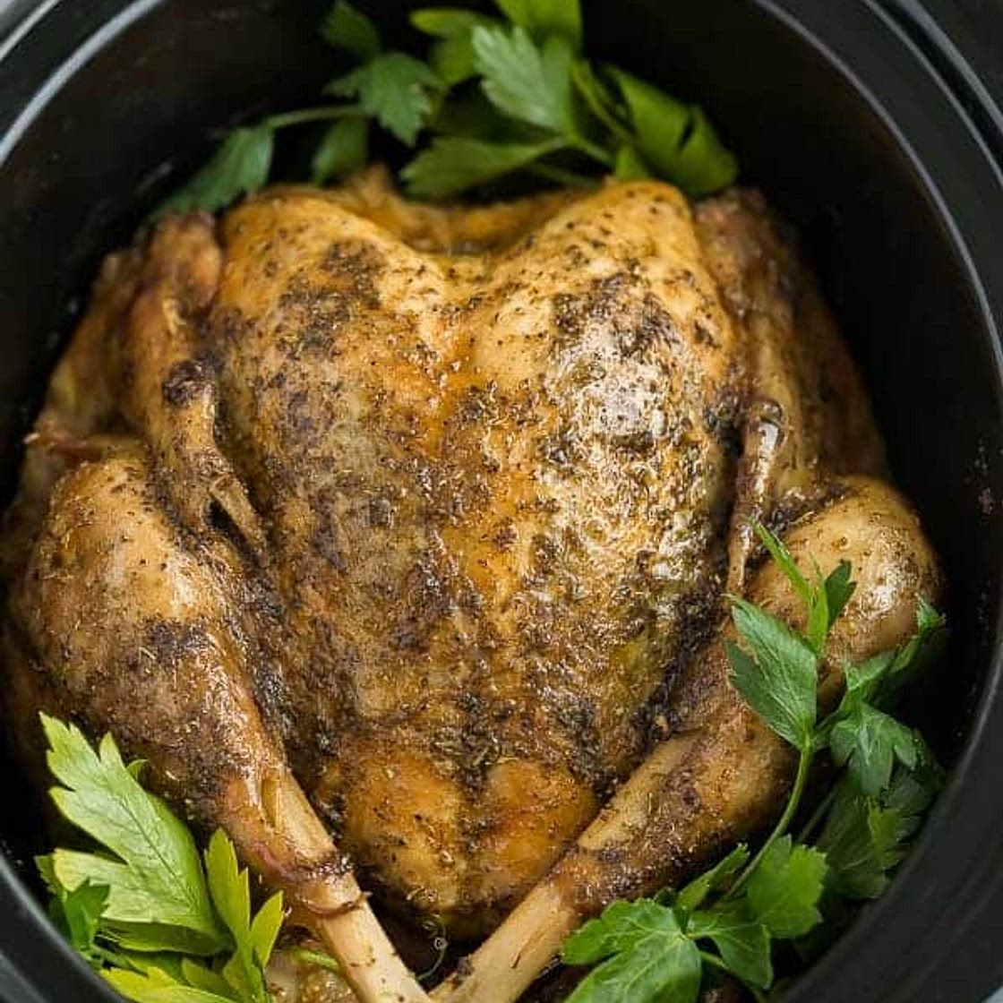 Crockpot Turkey with Garlic Butter