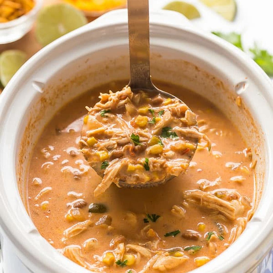 Slow Cooker Creamy Chicken Taco Soup