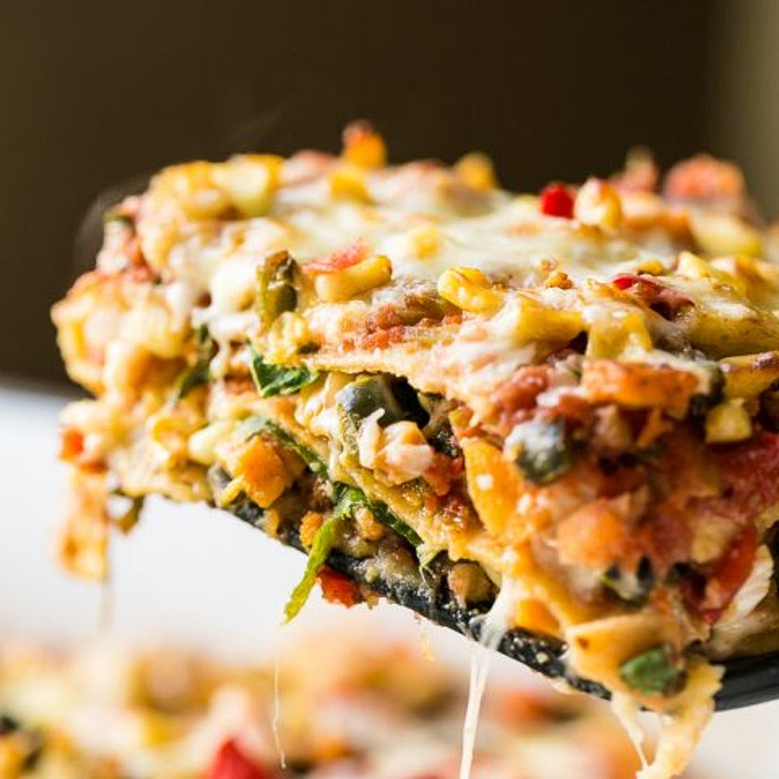 Stacked Roasted Vegetable Enchiladas