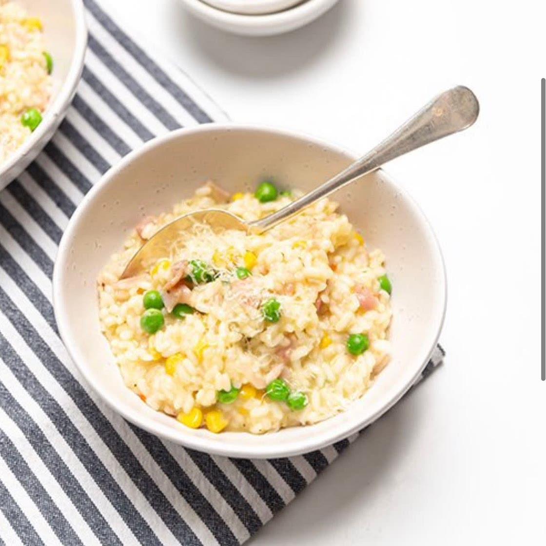  Ham, pea and Parmesan risotto 