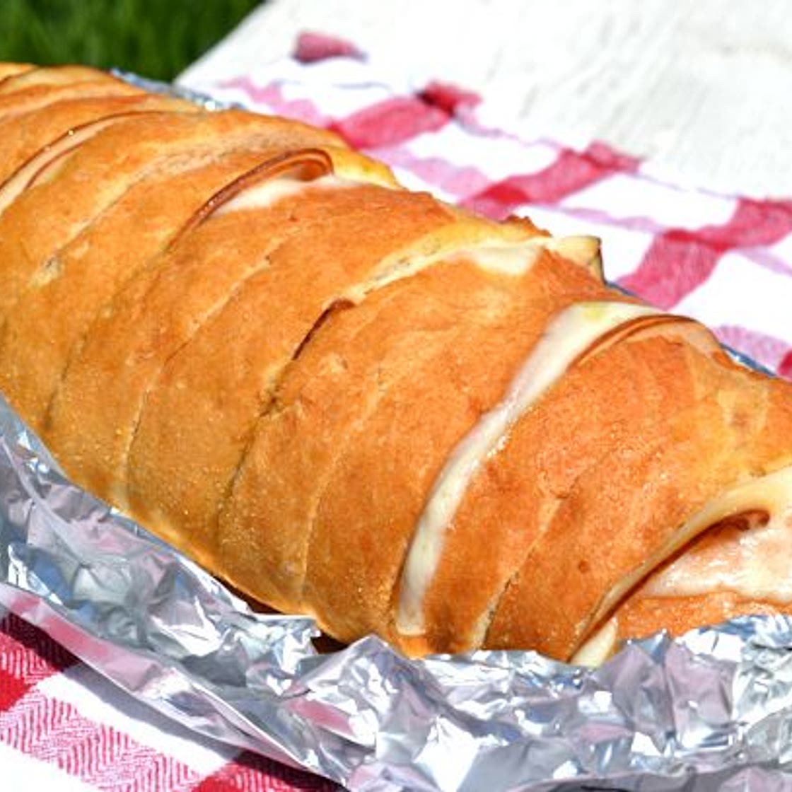 Campfire Ham and Cheese Bread