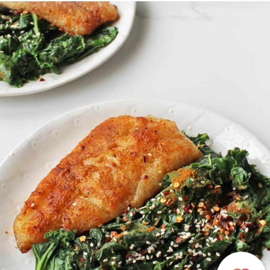 Cajun Spiced Fish with Curried Kale