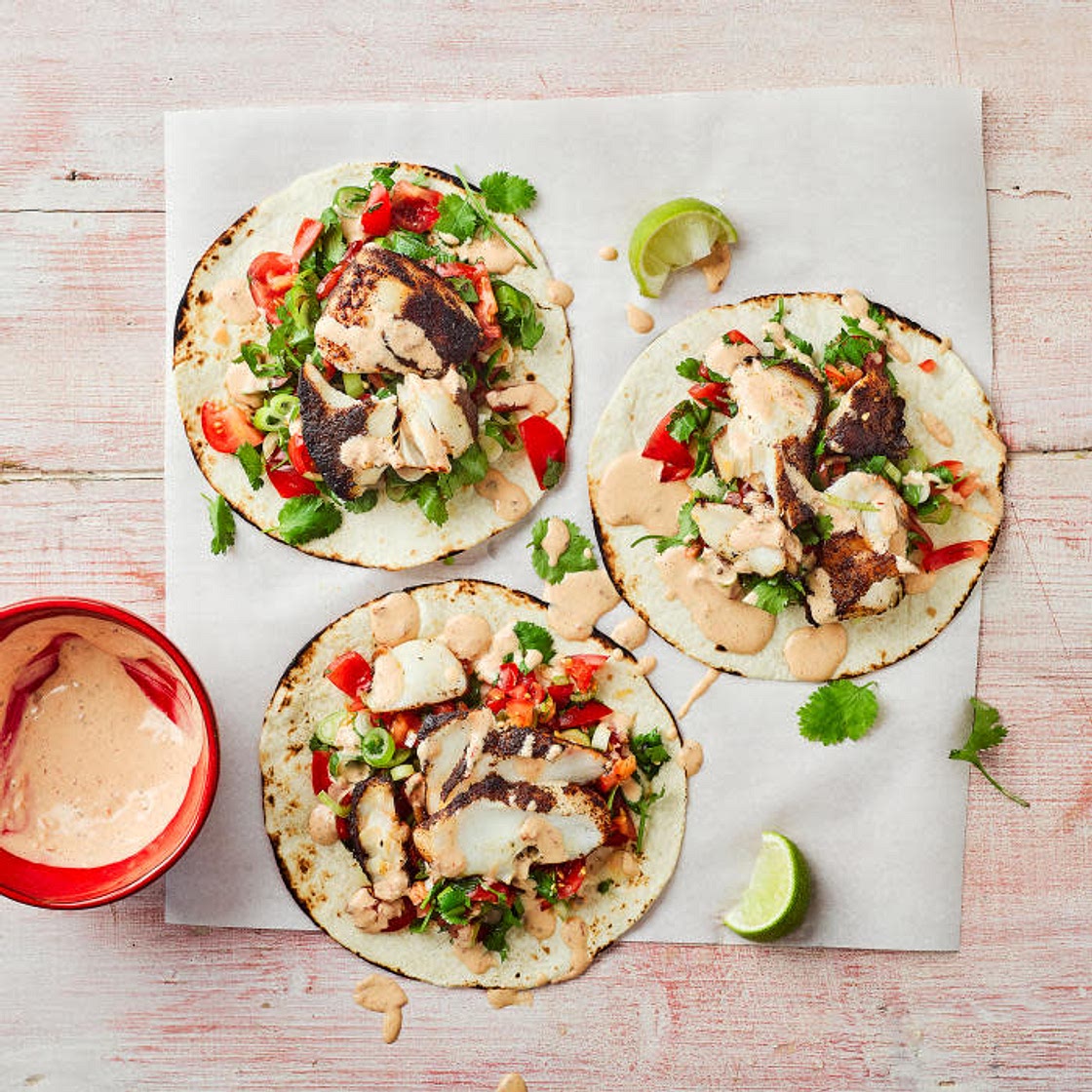 G - Blackened Fish Tacos With Spicy Sour Cream