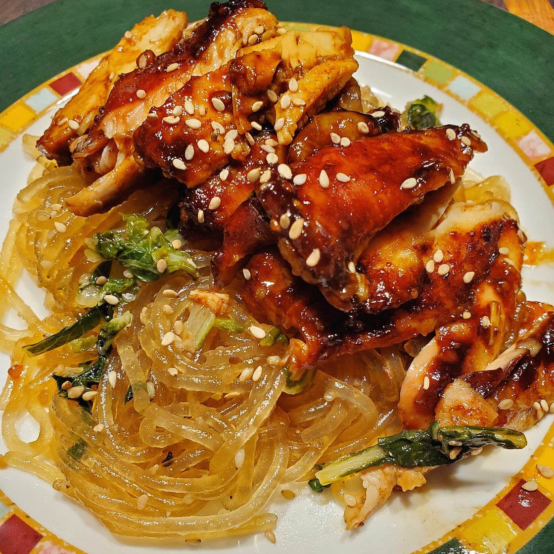 5-Spice Chicken with Teriyaki Glass Noodles — Spicin' and Dicin'