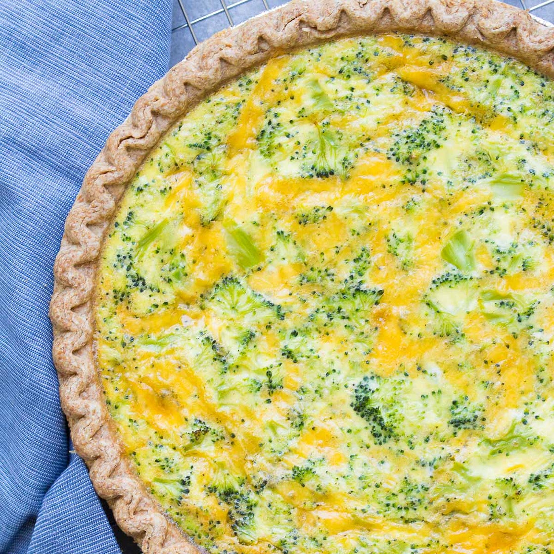 Easy Broccoli Cheese Quiche (5 Ingredients)