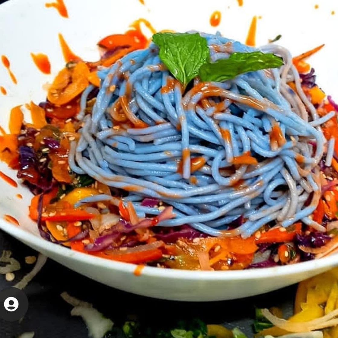 butterfly pea blue noodles