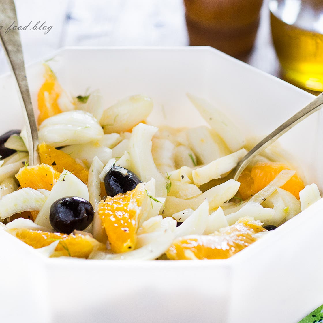 Insalata di finocchi con arance e olive nere