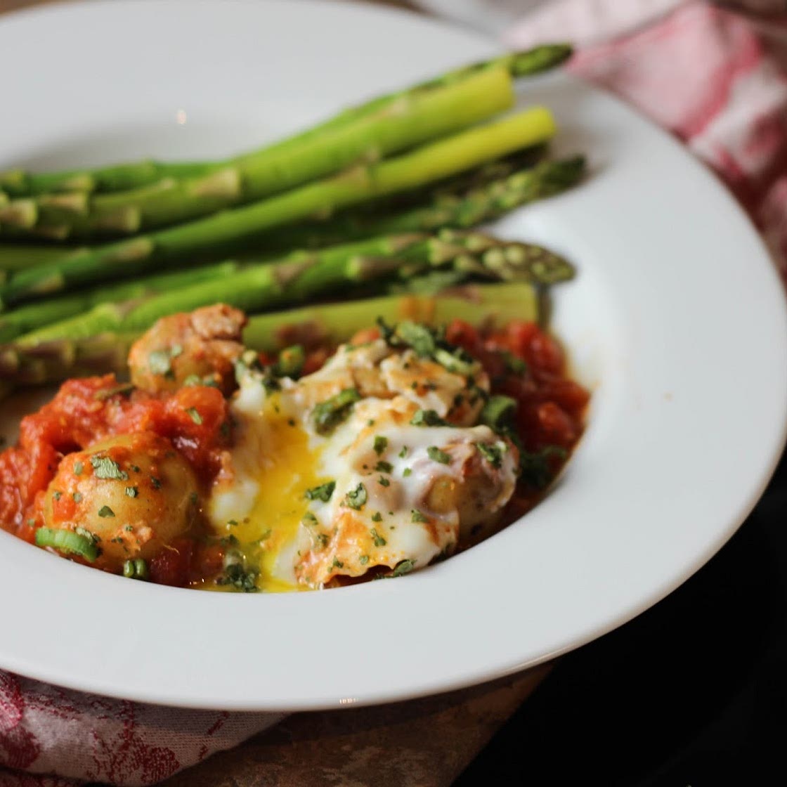 Biryani Potatoes and Poached Eggs