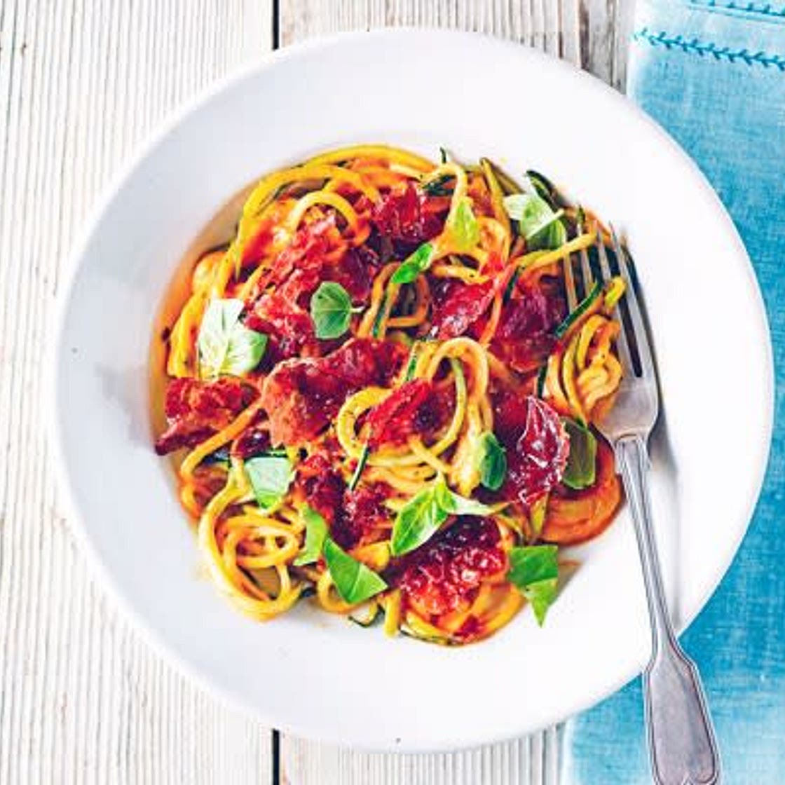 creamy tomatoed Courgetti