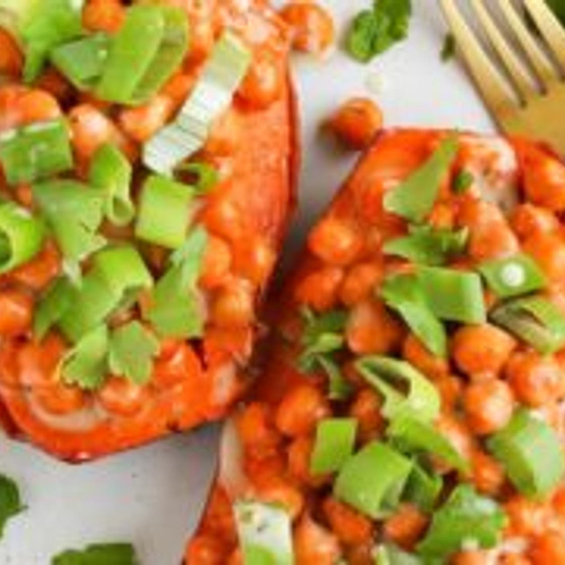 Buffalo Chickpea Stuffed Sweet Potato