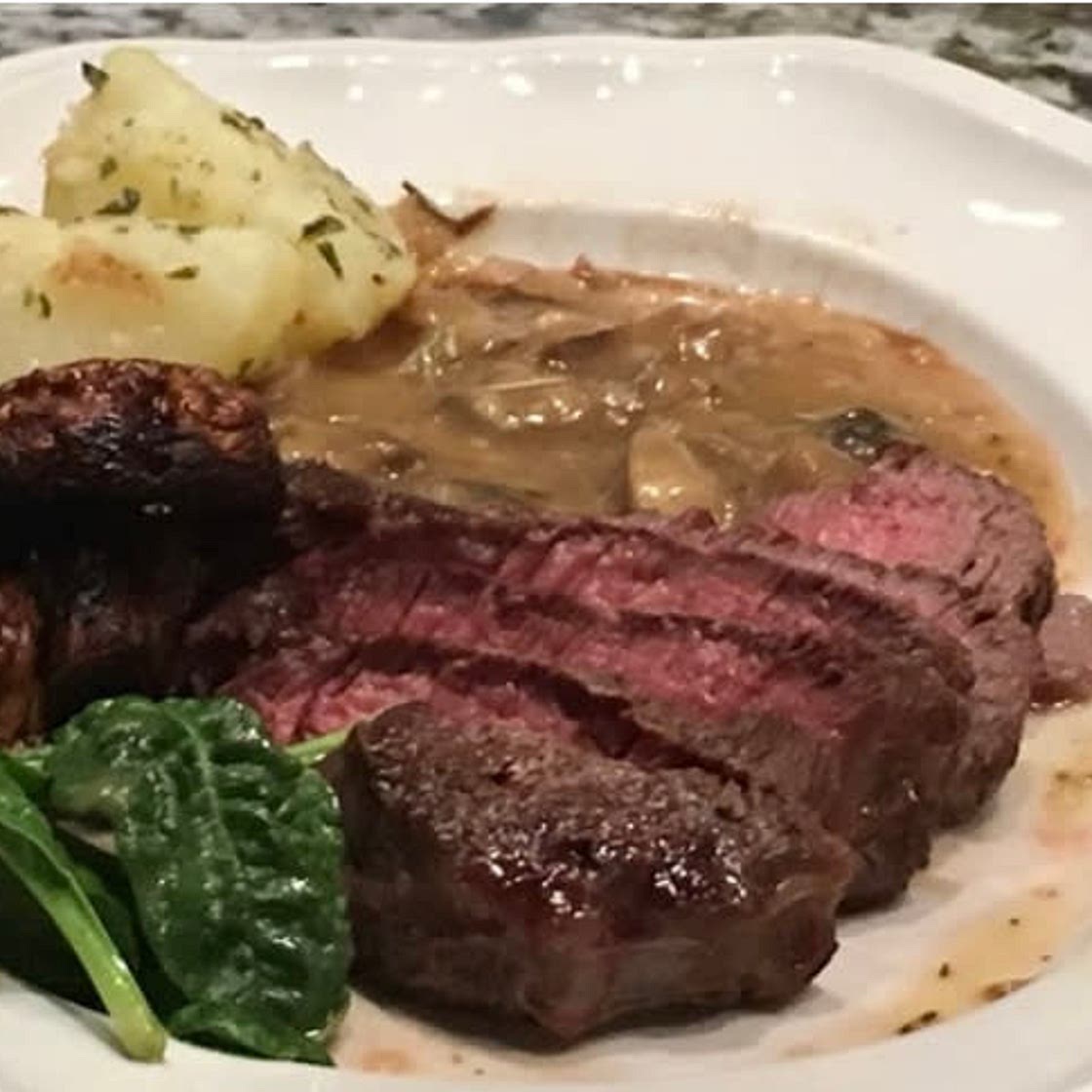 Filet Mignon with Rosemary Mushroom Gravy