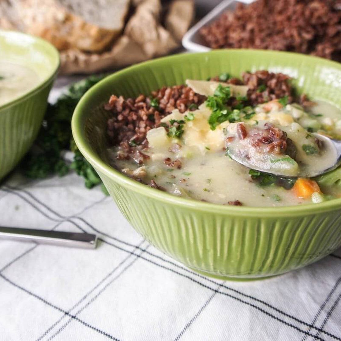 Creamy Chicken and Rice Soup {Dairy-Free}