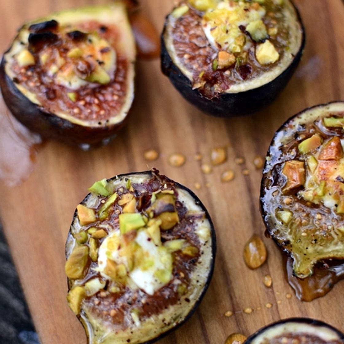 Roasted Figs with Goat Cheese and Honey