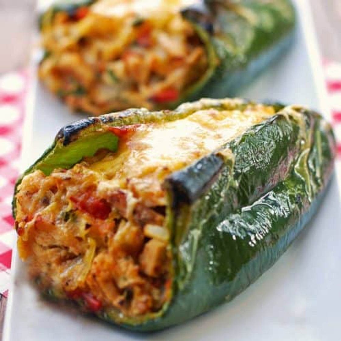 Chicken-Stuffed Poblano Peppers