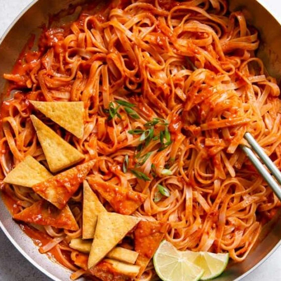 30-Minute Spicy Sambal Noodles with Pan-Fried Tofu